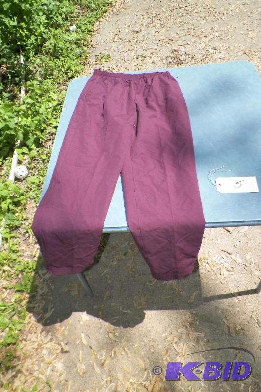 8 Various Sizes Maroon Wind Pants