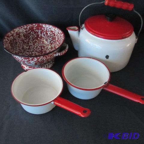 Red and White Enamel