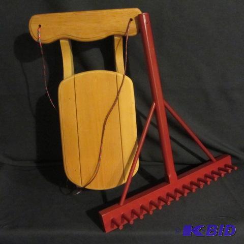 Wood Bobsled, Hay Rake