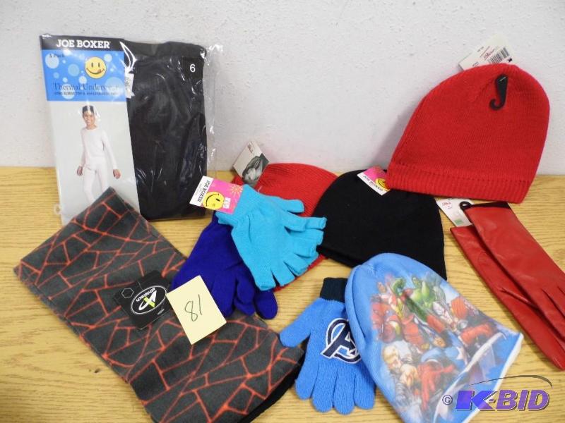 Assorted Winter Hats, Gloves, Scarves