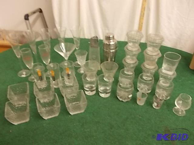 2-Box Lot Of Assorted Bar Glasses (Crown Roya...