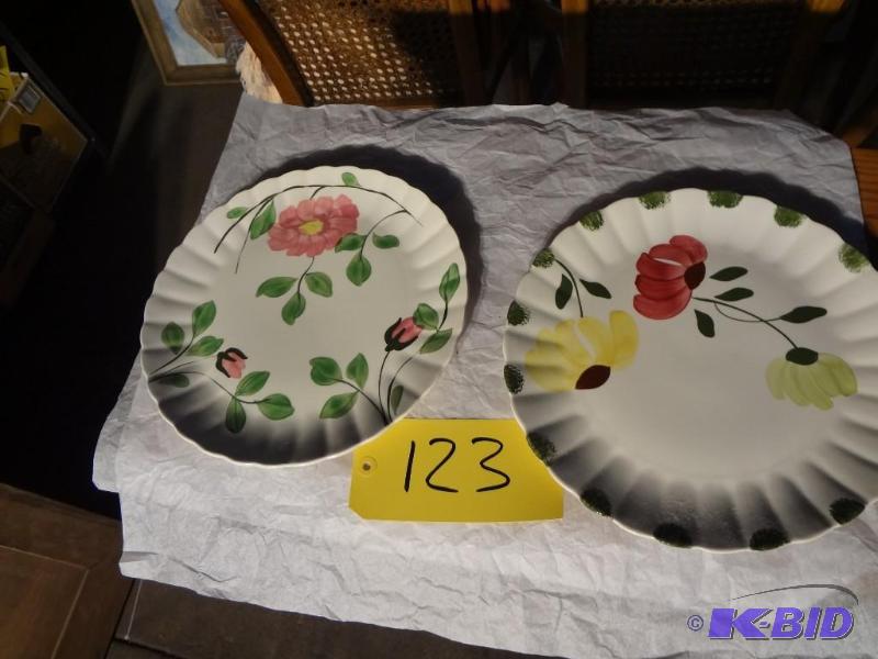 Two Large Blue Ridge China Round Platters