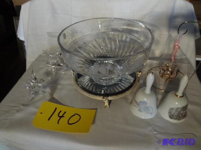Huge Crystal Angel Bowl, Mirror stand,Crystal Candle Holders,Bell, Ornament