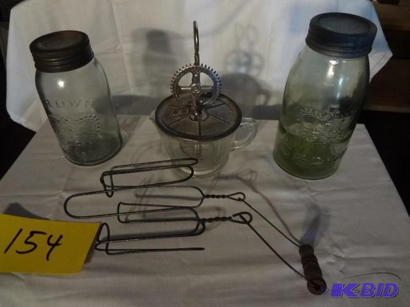 Two Unusual Old Jars, Beater,Jar Lifter