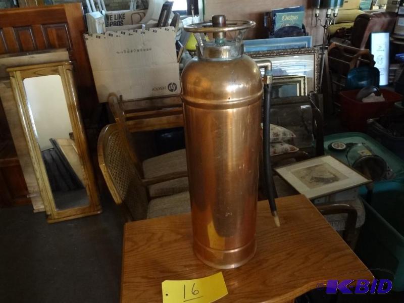 Old Copper Fire Extinguisher
