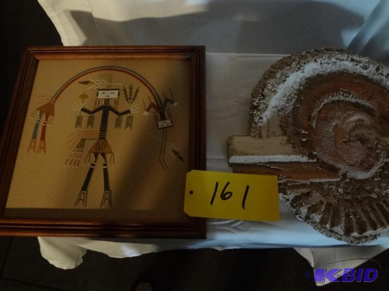 Native American Sand Painting, Sand Casting,Two Prints,Two Weavings