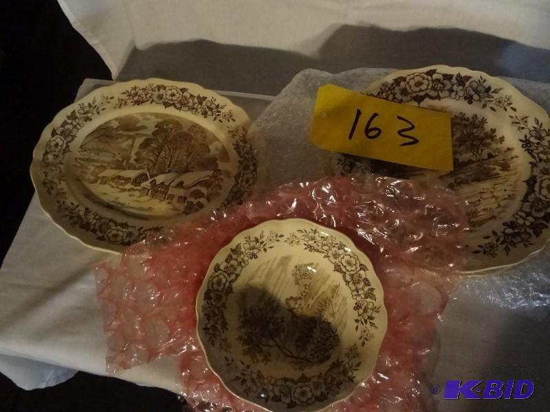 English Staffordshire China, Platter,Bowl,4 Plates,Bowls,cups,saucers,salads