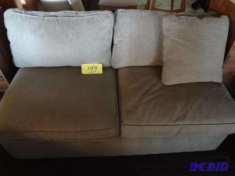 BrownBeige Cushioned Bench
