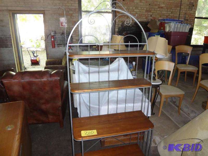 Decorative Steel and Hardwood Rack