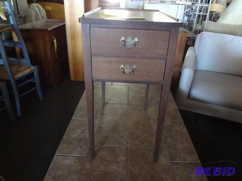 Old 2 Drawer Side Table