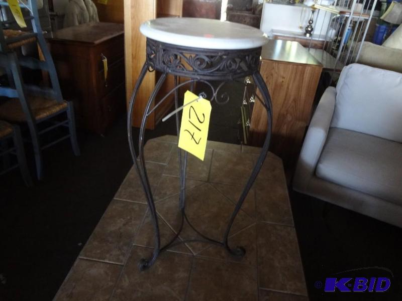 Marble Topped Plant StandTable, Tall