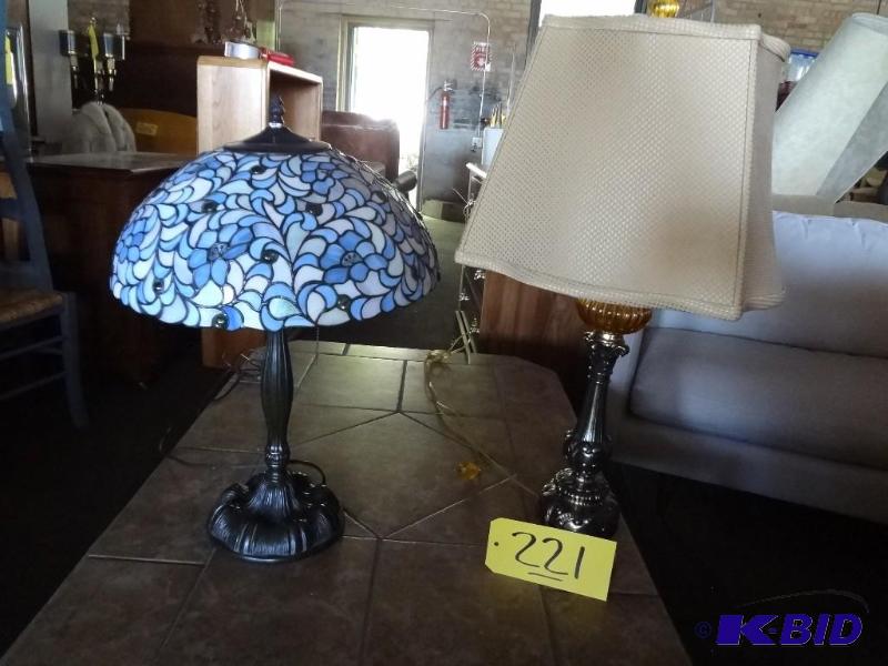 Tiffany Style Lamp, BrassGlass Lamp