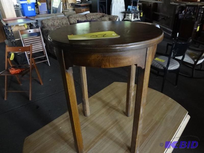 Small Round Side Table,Inlayed Top
