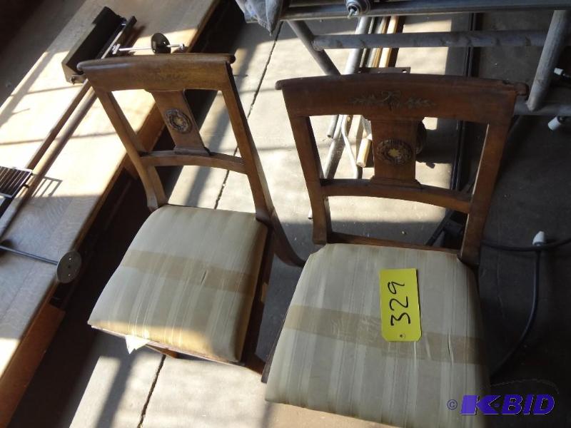 Pair of Chairs, Metal Inlay