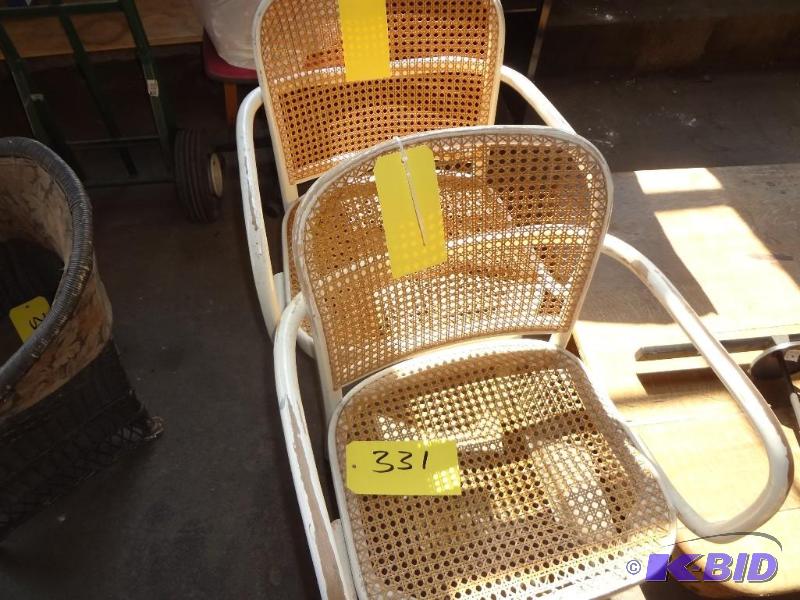 Pair of Bent Wood Caned Chairs