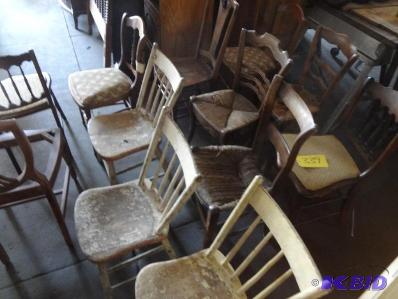 Lot of 12 Old Chairs