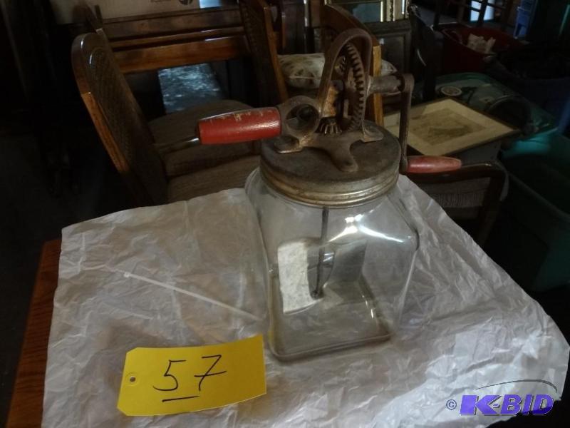 Old Glass Butter Churn