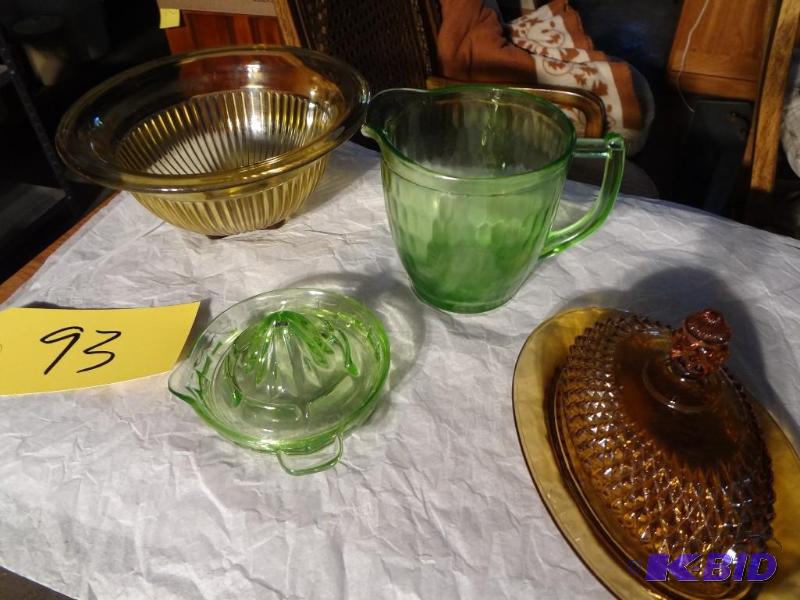 (4) Depression Glass Pieces
