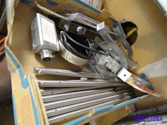 lot 114 image: Brass mail slot. Pipe Hangers. Wall Mount Jac...