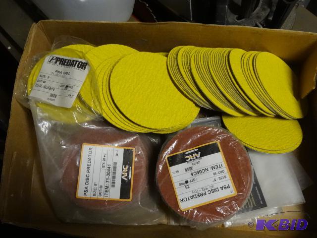 lot 128 image: 5" Sanding Discs. 60 Grit. Self Sticking...