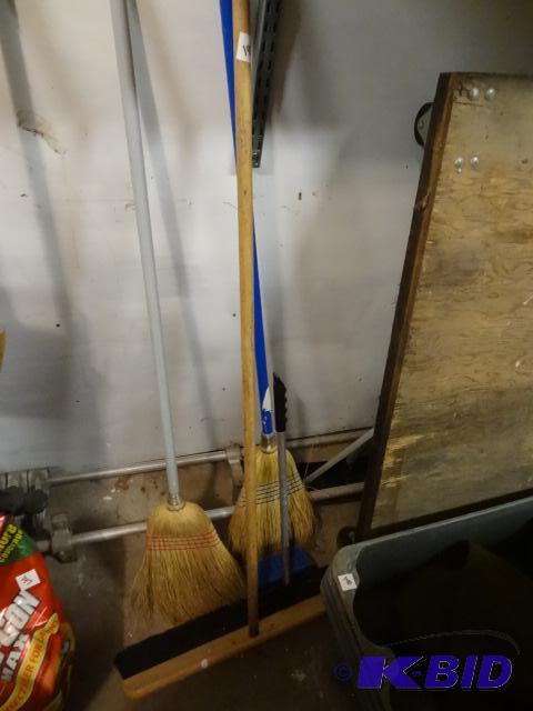 lot 142 image: Snow Brush and 3 Brooms...