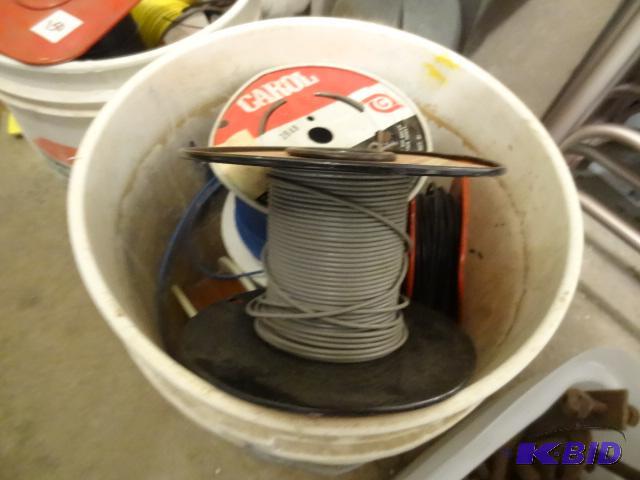lot 149 image: pail of Misc. Electrical Wire...