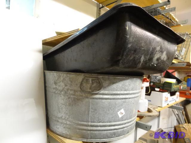 lot 159 image: Glavanized Tub. Poly mixing Tub...