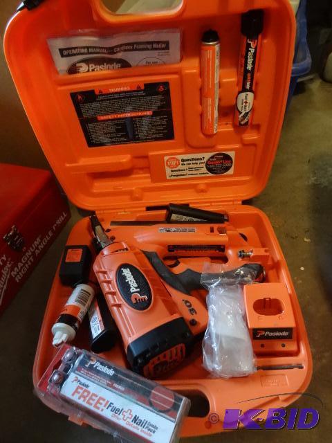 lot 16 image: Paslode Cordless Finish Nailer. 2 Batteries a...
