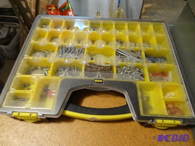lot 174 image: Stanley Harware Bin with Misc. Screws...
