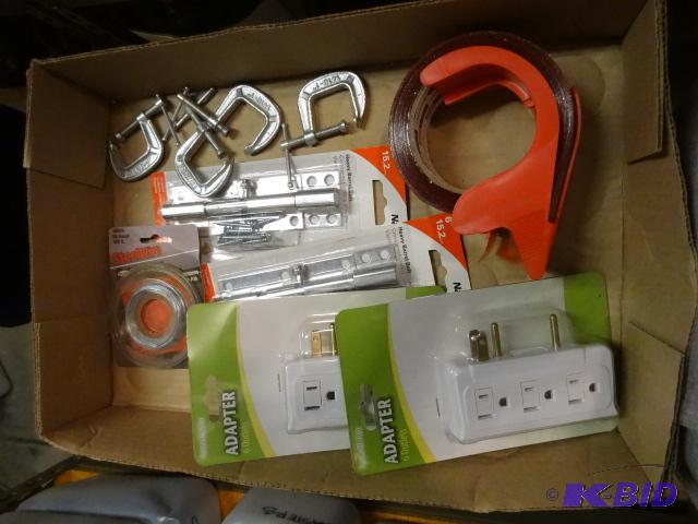 lot 234 image: Packing Tape. Barrel Bolts. C Clamps...