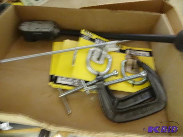 lot 258 image: C Clamps. 220 Extension, Heavy Duty D Rings...
