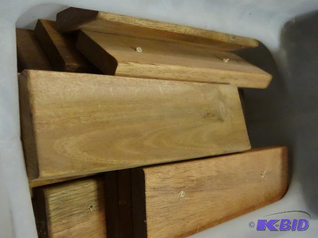 lot 300 image: 6 Bins of Misc. Mahogany Blocks...