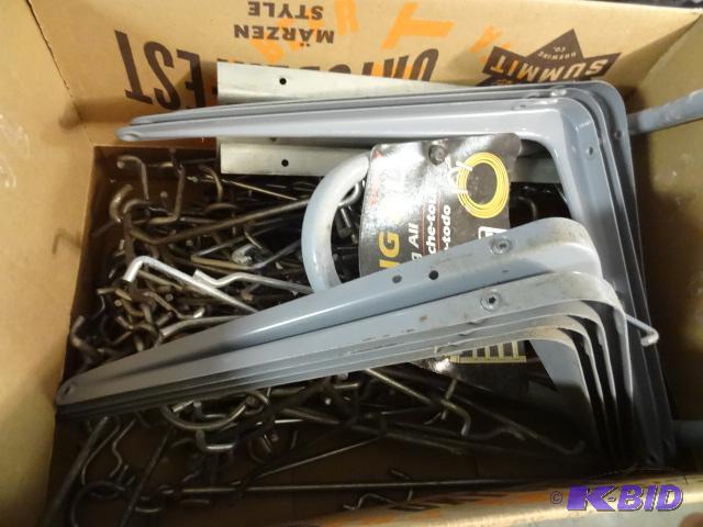 lot 317 image: Peg Board Hooks. Shelf Brackets...