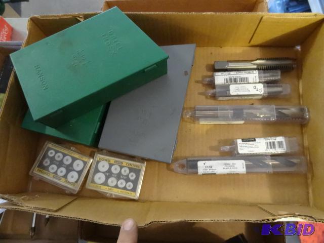 lot 35 image: Misc. Drill Bits and Taps. Dowel Center Set...