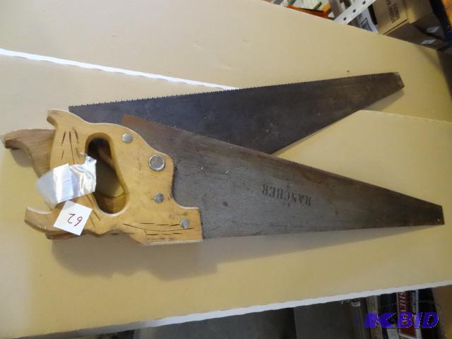 lot 62 image: 2- Hand Saws...