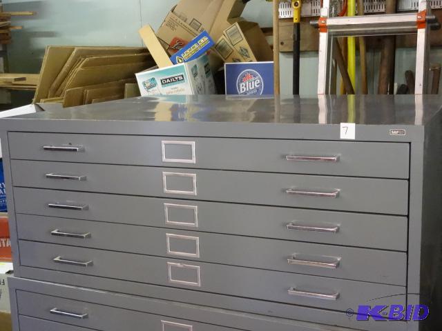 lot 7 image: Safco 5 Drawer Plan File. Solid Top. 40 38 x...