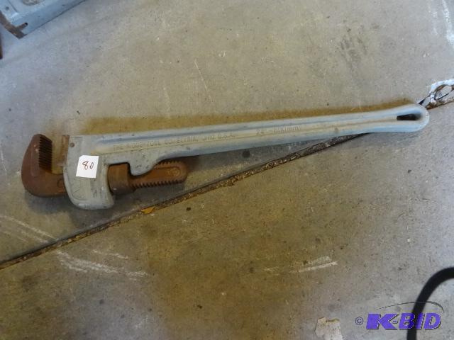 lot 80 image: Ridgid 24" Aluminum Pipe Wrench...