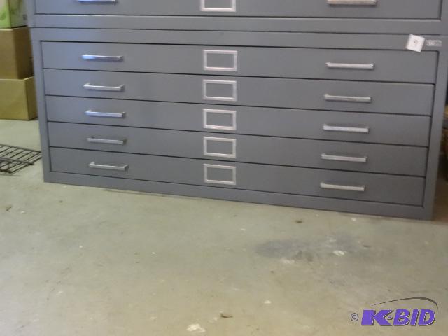 lot 9 image: Safco 5 Drawer Plan File. Solid Top. 40 38 x...