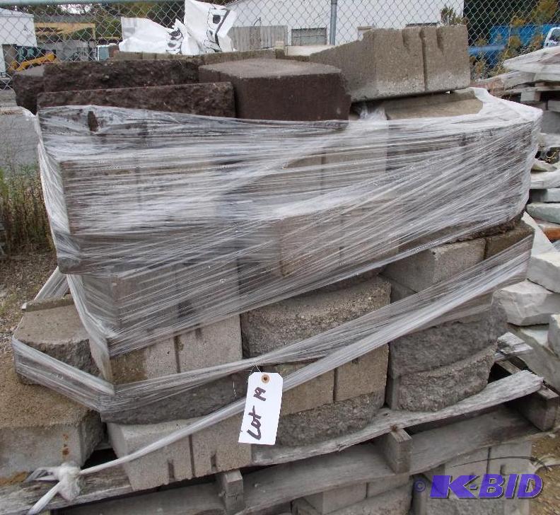 lot 19 image: 1 Pallet of Assorted Concrete Wall Block Vers...