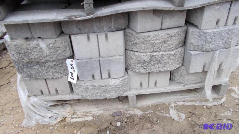 lot 20 image: 1 Pallet of Assorted Concrete Wall Block Vers...