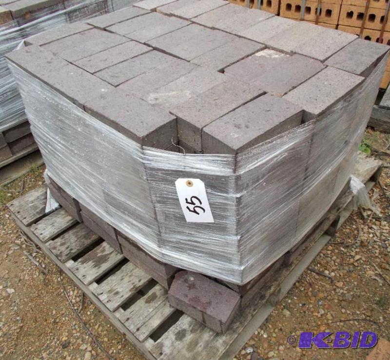lot 55 image: 1 Pallet of Wire Cut Clay Pavers In Cocoa Bro...
