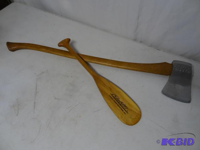 lot 109 image: MWA ceremonial Axe. Small sawbill oar...