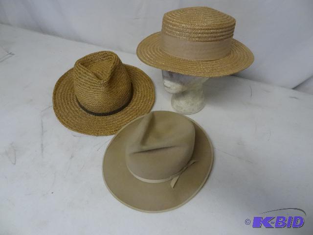 lot 128 image: 3 hats...