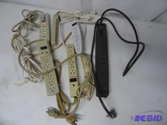 lot 151 image: 3 extension cords. 6 electrical strips...