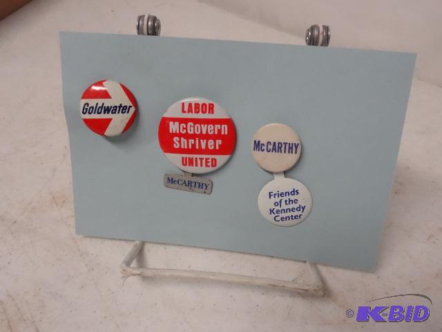 lot 189 image: McCarthy, Goldwater pins...