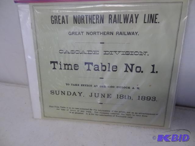lot 220 image: Great Northern Time table sign...