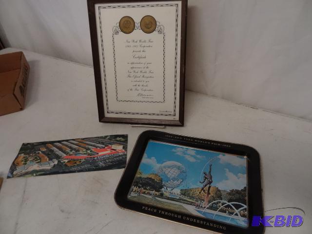 lot 223 image: NY worlds fair. Stardust post card. 1964 tray...