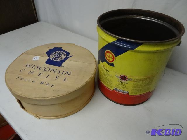 lot 38 image: 5 gal bucket. Cheese bucket...