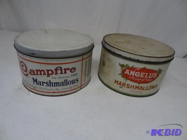 lot 49 image: 2 marshmallow tins...