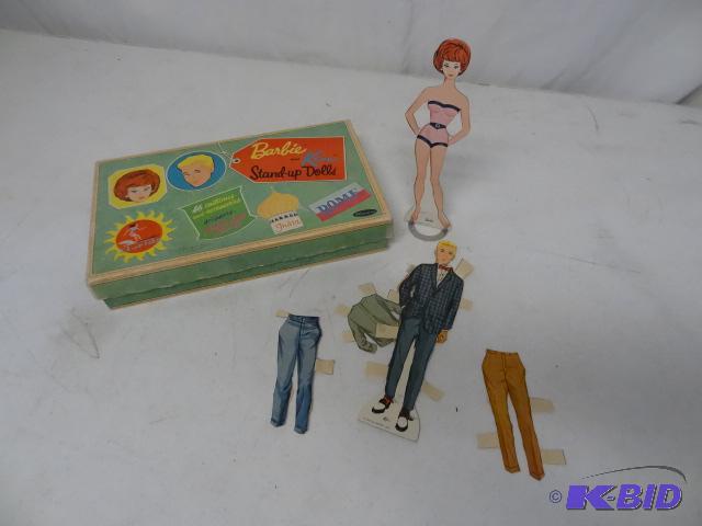 lot 59 image: Barbie and Ken Stand up paper dolls and cloth...